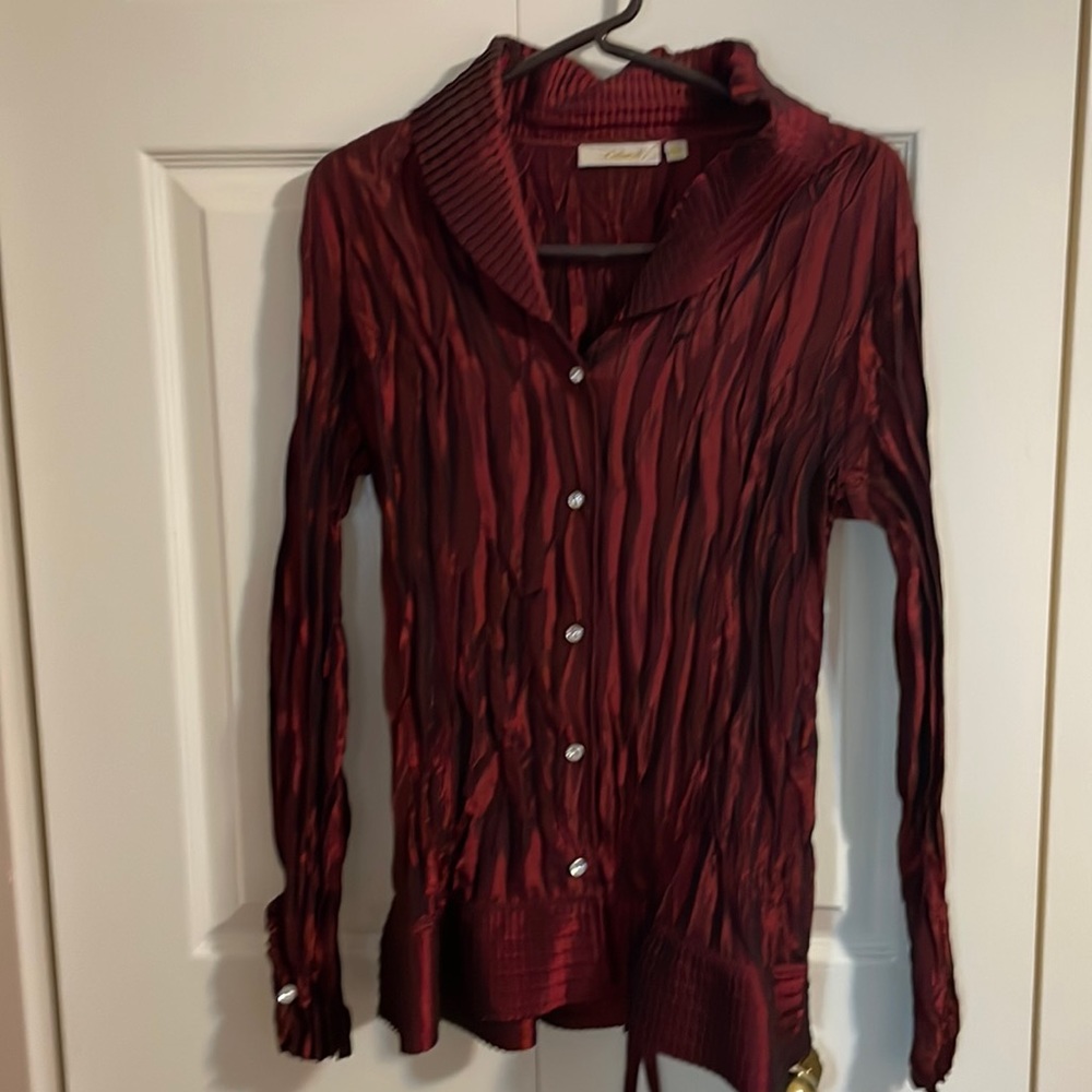 Cathaya burgundy dress blouse
